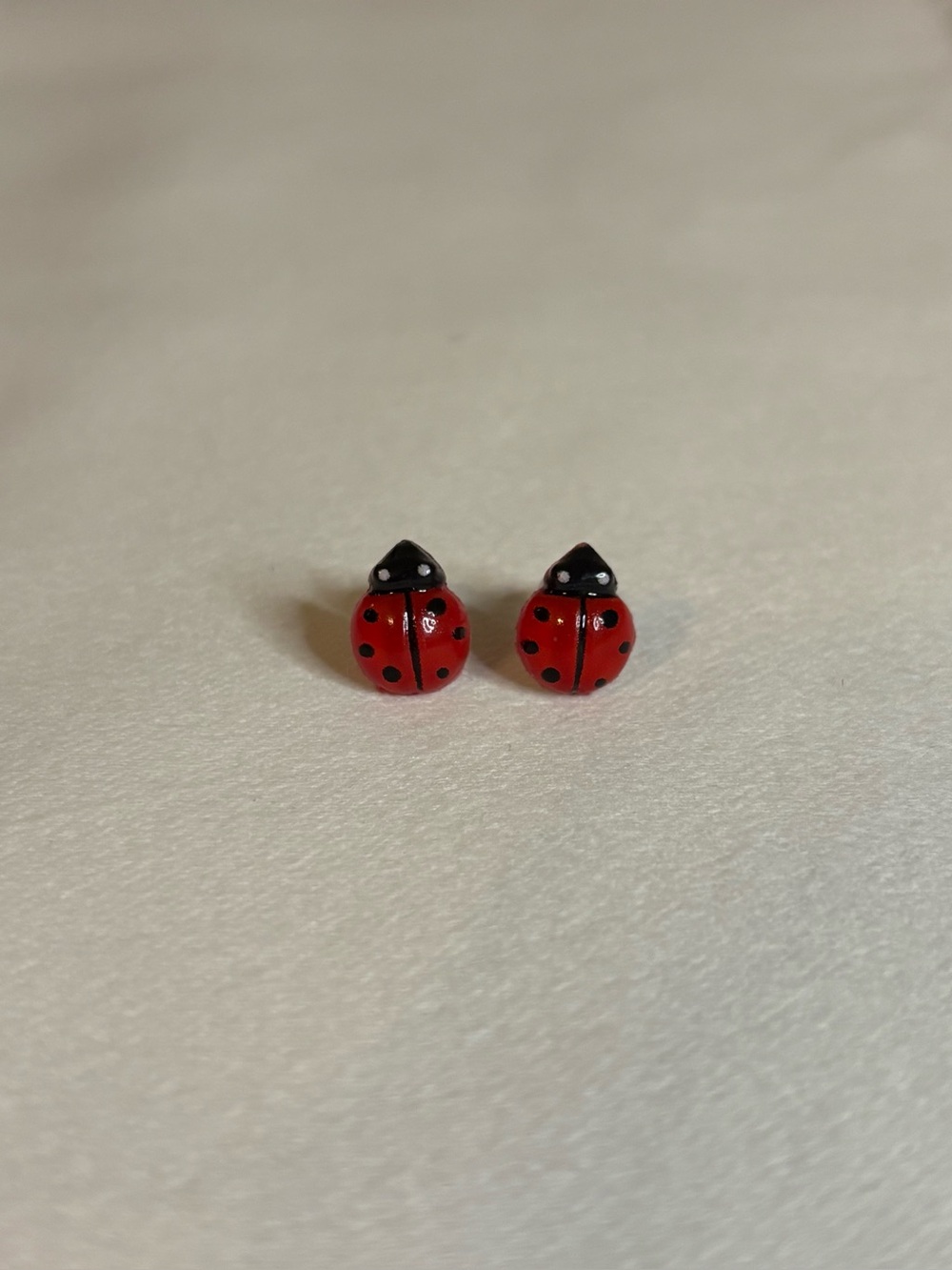 Handmade Ladybug Stud Earrings